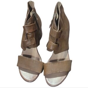 Miz Mooz Leather Heeled Sandals Brennan Midnight Shoes Sz 41  US 9.5-10 Brown